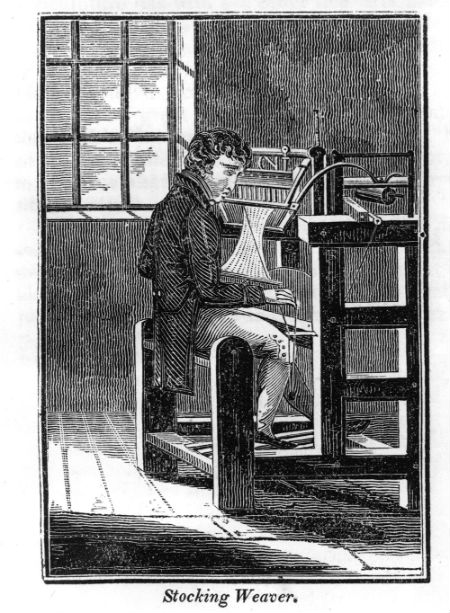 A image of a "seamer" hard at work at his loom.  Source:  J. Dennis Robinson