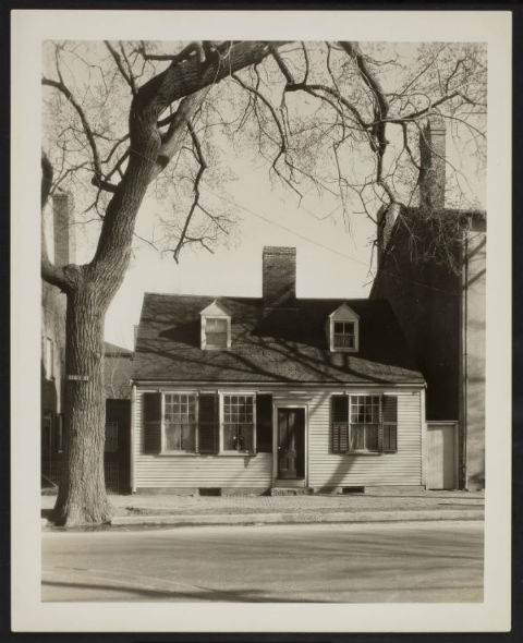 A 1930's era photograph by architect John Mead Howells of the Federal cape built of wood as an exemption to the Brick Act of 1814 and currently being revived. Source: Portsmouth Athenaeum