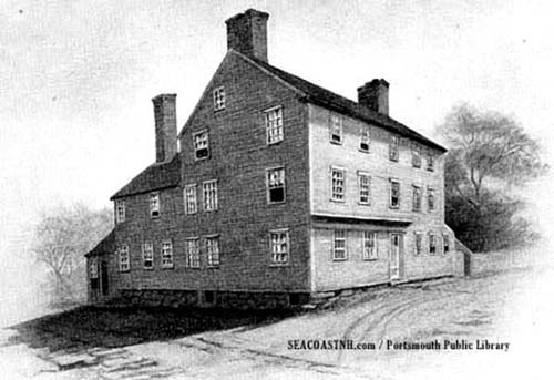 An illustration of the William Pitt Tavern, now part of Strawbery Banke Museum, by Helen Pearson from VIGNETTES OF PORTSMOUTH 