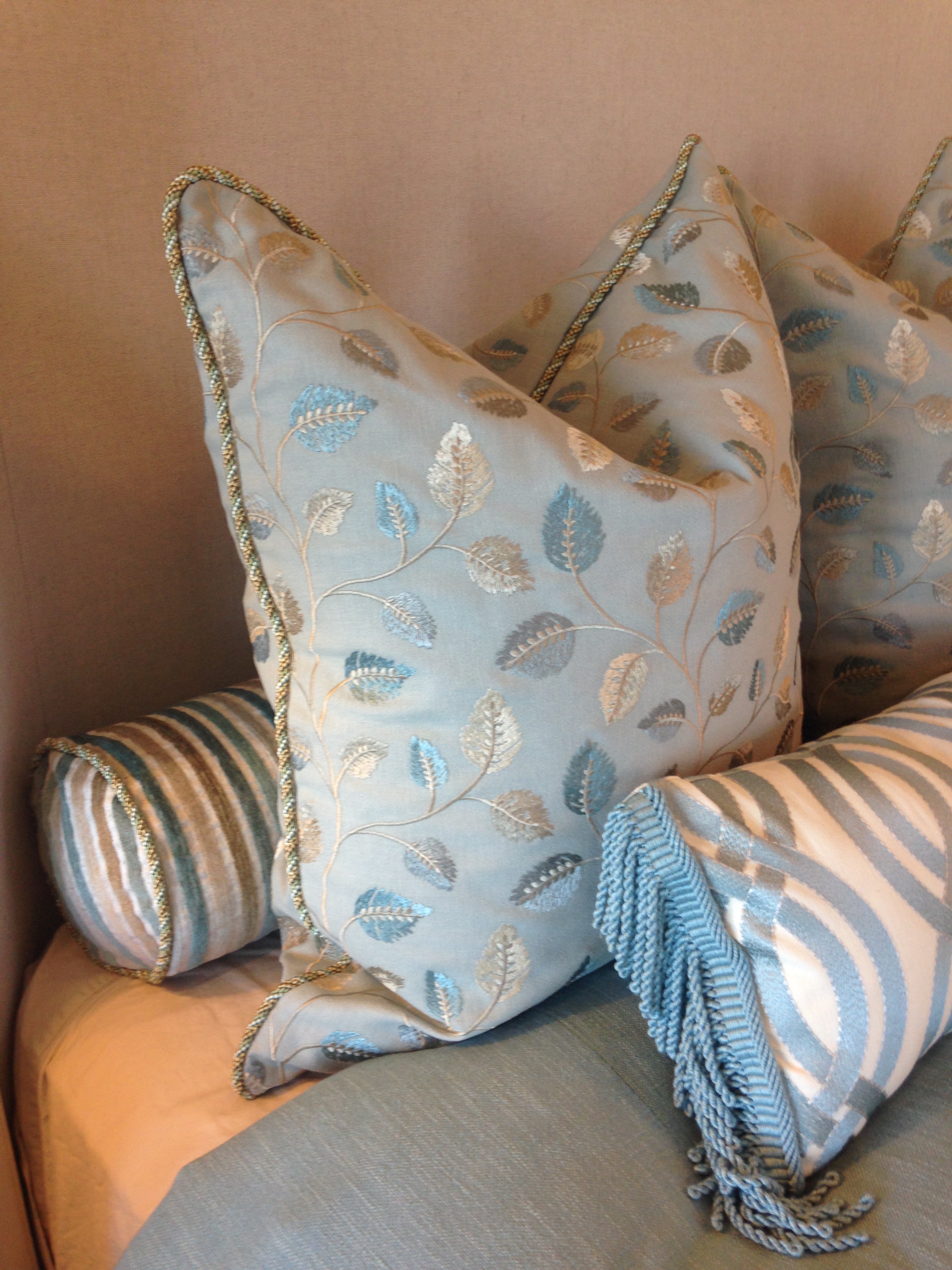 Bolster and throw pillows